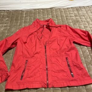 Maurices Red Utility Jacket with Zipper and Standing Collar